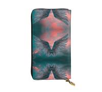 WZYWHJ Élégant portefeuille en cuir imprimé Wings In The Air - Longue pochette pour femme, matériau durable, 12 emplacements pour cartes, compartiments zippés, noir, taille unique, Noir , Taille