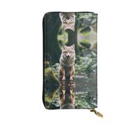 WZYWHJ Élégant portefeuille en cuir imprimé Wolf After Rain - Longue pochette pour femme, matériau durable, 12 emplacements pour cartes, compartiments zippés, noir, taille unique, Noir , Taille unique