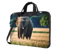 WZYWHJ Elephant In The Grassland Picture Ultra-mince Portable Unique Shoulder Laptop Bag Computer Accessories Soft Shockproof for Laptops, Noir , 13 inch