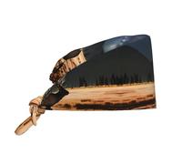 WZYWHJ Elk in The Meadow Chapeau de travail pour nettoyage de photos Convient pour homme et femme Sangle élastique réglable Noir