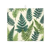 WZYWHJ Encyclopédie des fougères Tapis de séchage pour cuisine : fabriqué en éponge absorbant l'eau, avec cordon de suspension 45,7 x 40,6 cm