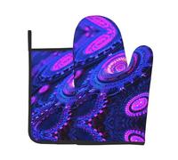 WZYWHJ Ensemble de gants de cuisine et maniques à engrenages mécaniques pour cuisine, micro-ondes, grillades - avec cordon