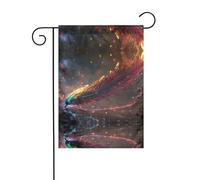 Wzywhj Étrange plume plume drapeau de jardin d'été double face décoration cour 30,5 x 45,7 cm