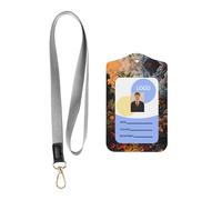 Wzywhj Étui de protection en cuir pour badge de travail avec impression de fruits hyper-réaliste avec corde de suspension amovible