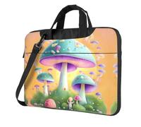 WZYWHJ Fantasy Mushroom Prints Sac pour ordinateur portable 13" avec intérieur doux, plusieurs poches, idéal pour les hommes, les voyages et les affaires, noir,