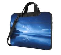 WZYWHJ Fin de nuit niveau de la mer Image Ultra-mince Portable Simple épaule ordinateur Portable Sac Ordinateur Accessoires Doux Antichoc pour ordinateurs portables, Noir , 15.6 inch