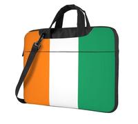 WZYWHJ Flag of Cote d'Ivoire Prints Sac pour ordinateur portable 14" avec intérieur doux, plusieurs poches, idéal pour homme, voyage et affaires, noir