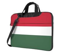WZYWHJ Flag of Hungary Prints Sac pour ordinateur portable 14" avec intérieur doux, plusieurs poches, idéal pour les hommes, les voyages et les affaires, noir,