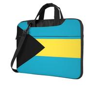 WZYWHJ Flag of the Bahamas Prints Sac pour ordinateur portable 13" avec intérieur doux, plusieurs poches, idéal pour homme, voyage et affaires, noir