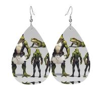 WZYWHJ Frog King Prints Boucles d'oreilles en cuir pour femme, pendentif goutte d'eau simple, cadeau de vacances tendance