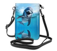WZYWHJ Funny Dolphin Looking at You Picture Sac à bandoulière en cuir pour femme avec bandoulière réglable