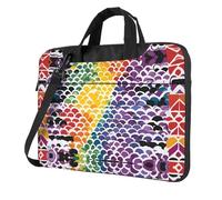 WZYWHJ Gay Pride Rainbow Pattern Pattern Ultra-mince Portable Single Shoulder Laptop Bag Computer Accessories Soft Shockproof for Laptops, Noir , 15.6 inch
