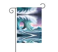 WZYWHJ Grand drapeau de jardin imprimé tsunami 30,5 x 45,7 cm pour un environnement extérieur tendance