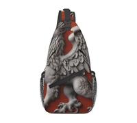 WZYWHJ Griffin Relief Prints Sac à bandoulière décontracté pour homme avec grande capacité de stockage et bandoulière réglable