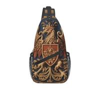 WZYWHJ Heraldic Griffin Prints Sac à bandoulière décontracté pour homme avec grande capacité de stockage et bandoulière réglable