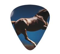 Wzywhj Horse Under The Moon Lot de 12 médiators pour guitare acoustique et électrique Prise en main facile