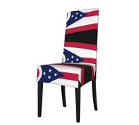 WZYWHJ Housse de chaise détachable avec motif drapeau de l'État de l'Ohio, installation rapide et entretien facile, convient pour les dossiers de chaise carrés