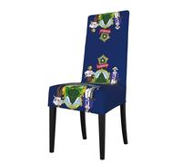 WZYWHJ Housse de chaise détachable avec motif drapeau de l'État du Maine - Installation rapide et entretien facile - Convient pour les dossiers de chaise carrés