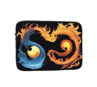 WZYWHJ Housse de protection antichoc pour ordinateur portable de 13" - Motif symbole du feu et de l'eau - Pour homme et femme - Pour voyage d'affaires, école, bureau et usage quotidien