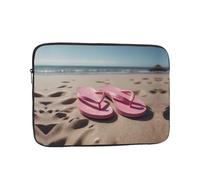 WZYWHJ Housse de protection antichoc pour ordinateur portable de 13" - Motif tongs roses sur la plage - Pour homme et femme - Pour voyage d'affaires, école, bureau et usage quotidien