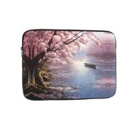 WZYWHJ Housse de protection antichoc pour ordinateur portable de 17" - Motif fleurs de cerisier au bord du lac - Pour homme et femme - Pour voyage d'affaires, école, bureau et usage quotidien
