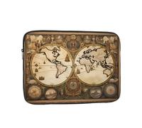 WZYWHJ Housse de protection pour ordinateur portable 13" - Motif carte du vieux monde vintage - Pour homme et femme - Pour voyage d'affaires, école, bureau - Utilisation quotidienne