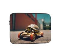 WZYWHJ Housse de protection pour ordinateur portable de 12 pouces - Motif petite tortue sur une voiture jouet - Pour homme et femme - Pour voyage d'affaires, école, bureau - Utilisation quotidienne