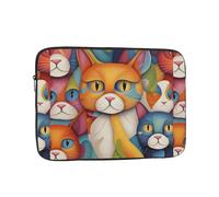 WZYWHJ Housse de protection pour ordinateur portable de 15" - Motif chat aquarelle - Pour homme et femme - Pour voyage d'affaires, école, bureau - Utilisation quotidienne