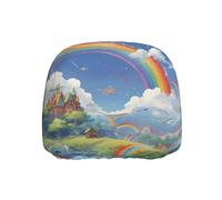 WZYWHJ Housse de protection pour tête de siège Motif Village Under The Rainbow