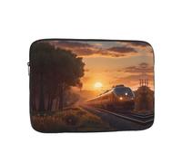 WZYWHJ Housse pour ordinateur portable de 13 pouces - Motif train au coucher du soleil - Pour homme et femme - Pour voyage d'affaires, école, bureau - Utilisation quotidienne