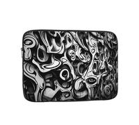 WZYWHJ Housse pour ordinateur portable de 15" - Motif imprimé mural noir et blanc - Pour homme et femme, voyage d'affaires, école, bureau, usage quotidien