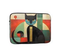 WZYWHJ Housse pour ordinateur portable de 17 pouces avec imprimé chat moderne du milieu du siècle, pour homme et femme, voyage d'affaires, école, bureau, usage quotidien