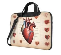 WZYWHJ Humain Anatomie Heart Chart Prints Ultra-mince Portable Single Shoulder Laptop Bag Computer Accessories Soft Shockproof for Laptops, Noir , 13 inch