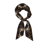 WZYWHJ Husky on the Book Picture Écharpe longue bande en soie pour femme, foulard en satin doux et soyeux