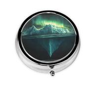 WZYWHJ Iceberg Under The Iceberg Boîte à médicaments circulaire de voyage portable avec compartiments Mini distributeur de pilules