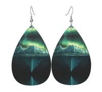 WZYWHJ Iceberg Under the Iceberg Picture Boucles d'oreilles pendantes en forme de goutte d'eau en cuir pour femme