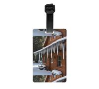 WZYWHJ Icicles Under The Eaves Étiquette de bagage imprimée avec dragonne amovible - Crochet de voyage pour une identification facile - Format carte de visite léger et personnalisable