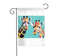 Wzywhj Image colorée pour fans de girafe - Drapeau de jardin d'été double face - Décoration de cour - 30,5 x 45,7 cm