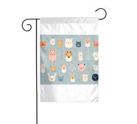 Wzywhj Image d'animal de dessin animé drapeau de jardin d'été double face décoration cour 30,5 x 45,7 cm