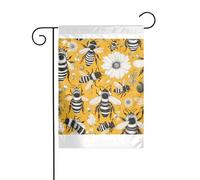 Wzywhj Image de dessin animé abeille drapeau de jardin d'été double face décoration cour 30,5 x 45,7 cm