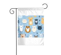 Wzywhj Image de dessin d'animal drapeau de jardin d'été double face décoration cour 30,5 x 45,7 cm
