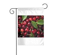 Wzywhj Image de grandes cerises drapeau de jardin d'été double face décoration cour 30,5 x 45,7 cm