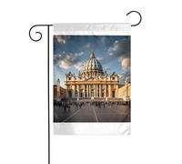 Wzywhj Image de la basilique Saint-Pierre Drapeau de jardin d'été Décoration double face Cour 30,5 x 45,7 cm