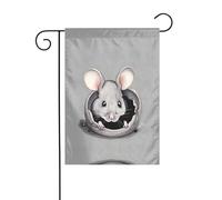 Wzywhj Image de rat gris drapeau de jardin d'été double face décoration cour 30,5 x 45,7 cm