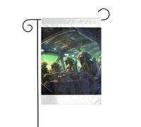 Wzywhj Image de vaisseau spatial extraterrestre drapeau de jardin d'été double face décoration cour 30,5 x 45,7 cm