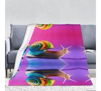 WZYWHJ Image d'escargots colorés épais 320 g Couverture en flanelle pour canapé, chambre à coucher, lit, chaise, couverture douce et confortable pour femme 167,6 x 228,6 cm