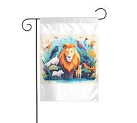 Wzywhj Image d'illustration d'animal drapeau de jardin d'été double face décoration cour 30,5 x 45,7 cm