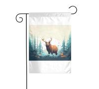 Wzywhj Image d'illustration d'ours marron drapeau de jardin d'été double face décoration cour 30,5 x 45,7 cm
