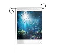 Wzywhj Image du monde sous-marin drapeau de jardin d'été double face décoration cour 30,5 x 45,7 cm