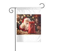 Wzywhj Image du Père Noël Drapeau de jardin d'été double face Décoration cour 30,5 x 45,7 cm